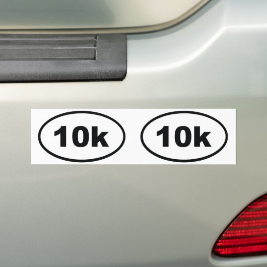 10 k ovaal bumpersticker (Op auto)