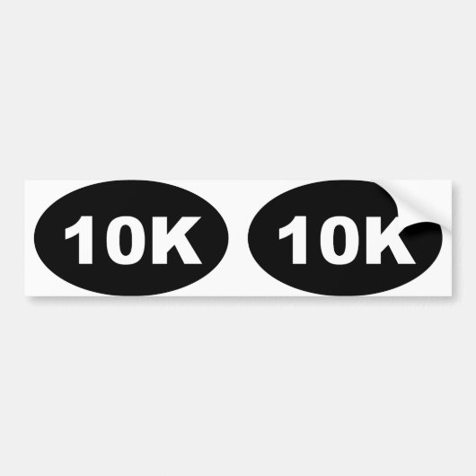 10 k ovaal bumpersticker (Voorkant)