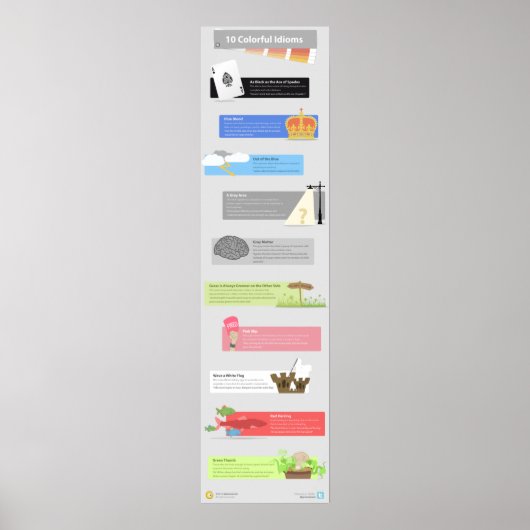 10 kleurrijke Idiomen: uit blauw voor uw grijze ma Poster (Voorkant)