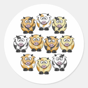 10 Koe Kleine Sticker