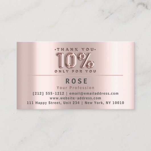 10% korting Logo Dank Roos Amerikaanse vlag Afsprakenkaartje (Voorkant)