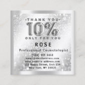 10% korting Logo Haar make-up Glitter Silver Afsprakenkaartje (Voorkant)