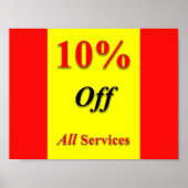 10% korting op alle Posters voor services (Voorkant)