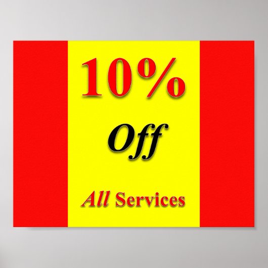 10% korting op alle Posters voor services (Voorkant)