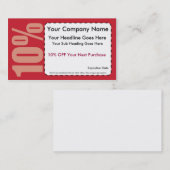 10% korting op de coupon (Voorkant / Achterkant)