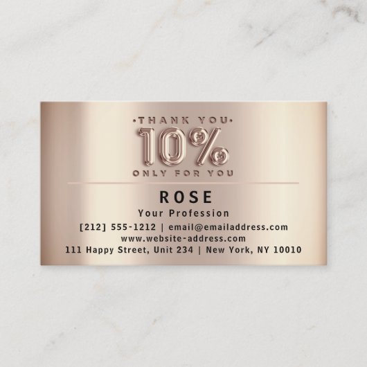 10% korting op Logo Dank Roos Amerikaanse vlaggen Afsprakenkaartje (Voorkant)