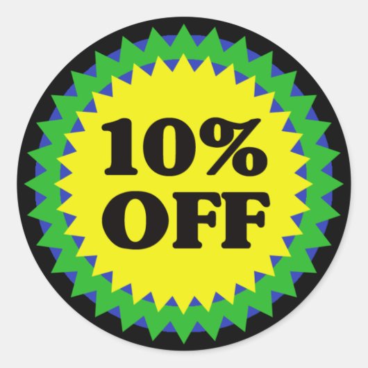 10% KORTING OP RETAIL SALE Stickers (Voorkant)
