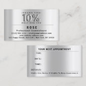 10% korting op volgende afspraak Logo ThankSilver Afsprakenkaartje (Voorkant / Achterkant)