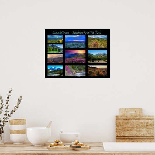 10 Landschapsfoto-sjabloon en zwarte tekstgalerij Poster (Keuken)