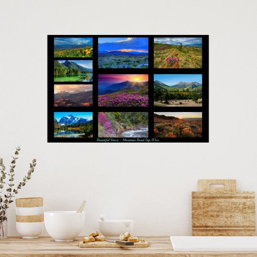 10 Landschapsfoto-sjabloon en zwarte tekstgalerij Poster (Keuken)