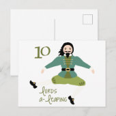 10 lords A-Leaping Briefkaart (Voorkant / Achterkant)