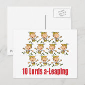 10 Lords a-Leaping Briefkaart (Voorkant / Achterkant)