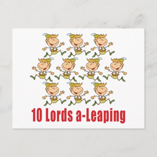 10 Lords a-Leaping Briefkaart (Voorkant)