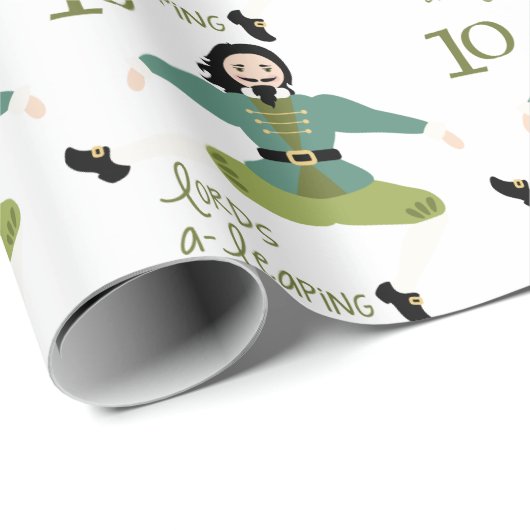 10 lords A-Leaping Cadeaupapier (Rol Hoek)