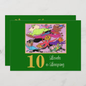 10 Lords a Leaping Cute Animals Custom Kerstmis Feestdagenkaart (Voorkant / Achterkant)