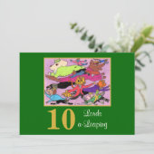 10 Lords a Leaping Cute Animals Custom Kerstmis Feestdagenkaart (Staand voorkant)