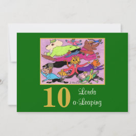 10 Lords a Leaping Cute Animals Custom Kerstmis Feestdagenkaart