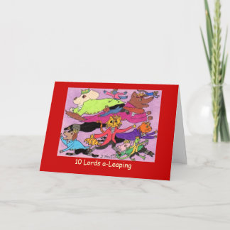 10 Lords a-Leaping Feestdagen Kaart