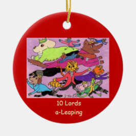 10 Lords a Leaping Keramisch Ornament