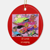 10 Lords a Leaping Keramisch Ornament (Links)