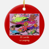 10 Lords a Leaping Keramisch Ornament (Achterkant)