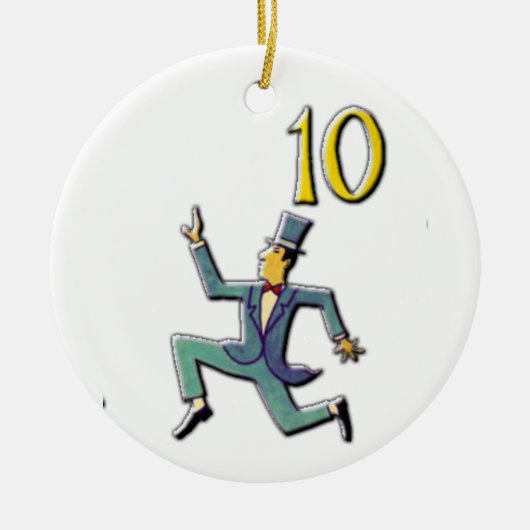 10 Lords a Leaping Keramisch Ornament (Voorkant)