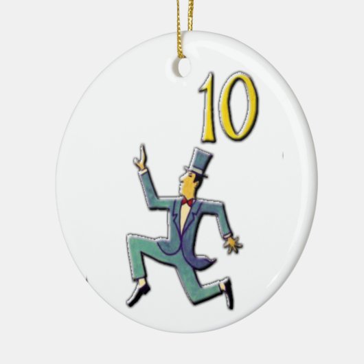 10 Lords a Leaping Keramisch Ornament (Links)