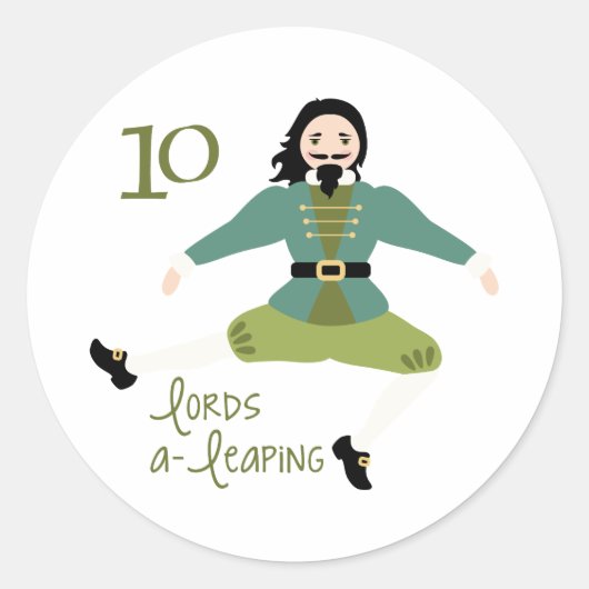 10 lords A-Leaping Ronde Sticker (Voorkant)