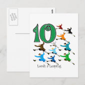 10 Lords Leaping Briefkaart (Voorkant / Achterkant)