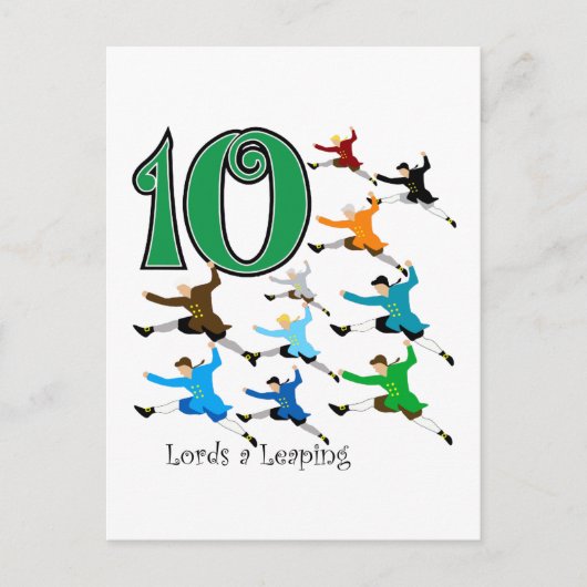10 Lords Leaping Briefkaart (Voorkant)