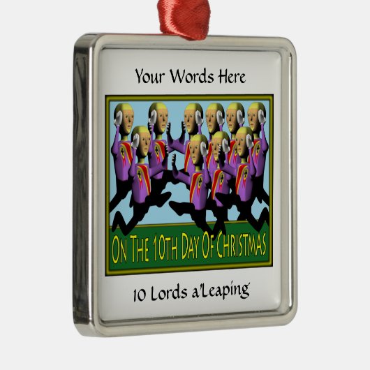 10 Lords Leaping Metalen Ornament (Rechts)