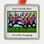 10 Lords Leaping Metalen Ornament (Voorkant)