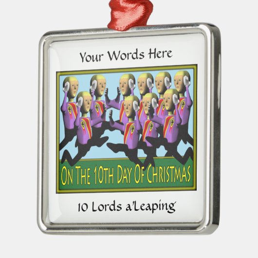 10 Lords Leaping Metalen Ornament (Links)