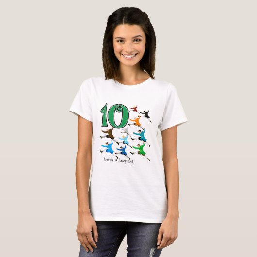 10 Lords Leaping T-shirt (Voorkant volledig)