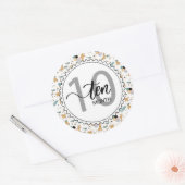 10-maands Mijlsteen Baby en ballonnen Ronde Sticker (Envelop)