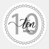 10-maands Mijlsteen Klassieke Sticker (Voorkant)