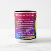 10 mantra's voor rust artistieke waterval vogels m tweekleurige koffiemok (Center)