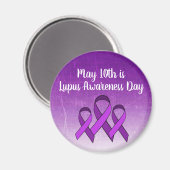 10 mei is Lupus Awareness Day Paarse lint Magneet (Voorkant / Achterkant)
