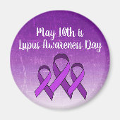 10 mei is Lupus Awareness Day Paarse lint Magneet (Voorkant)