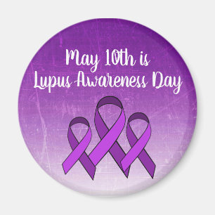 10 mei is Lupus Awareness Day Paarse lint Magneet