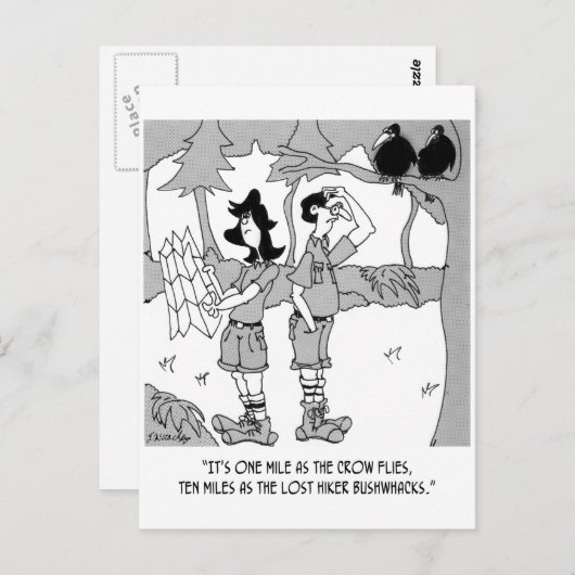 10 mijl als de Hiker Bushwhacks Briefkaart (Voorkant / Achterkant)