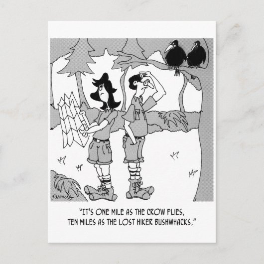 10 mijl als de Hiker Bushwhacks Briefkaart (Voorkant)