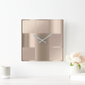 10 minuten Ivory Beige Bronze Geometry Squares Vierkante Klok (Huis)