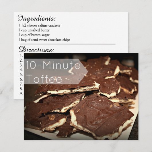 10-minuten toffee-ontvangstkaart briefkaart (Voorkant / Achterkant)