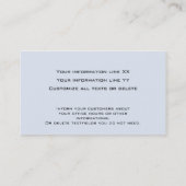 10 Moderne professionele Visitekaartje lichtblauw (Achterkant)