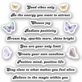 10 motivatie inspirerend positieve quotes sticker