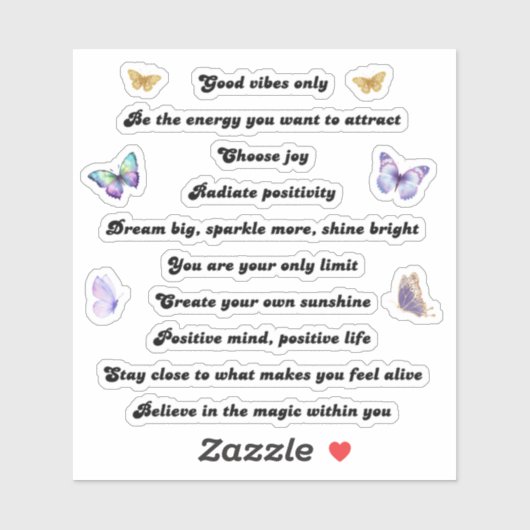 10 motivatie inspirerend positieve quotes sticker (Vel)