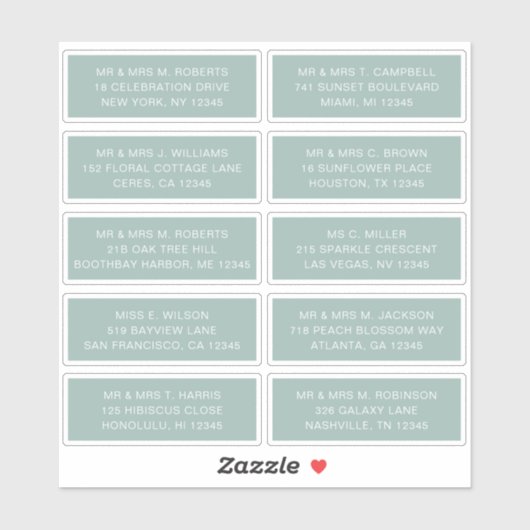10 Naam individuele gast Adres Partij Wedding Sti Sticker (Vel)