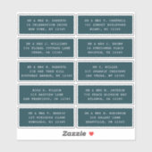 10 Naam persoonlijke gast Adres Weddenschap partij Sticker (Vel)