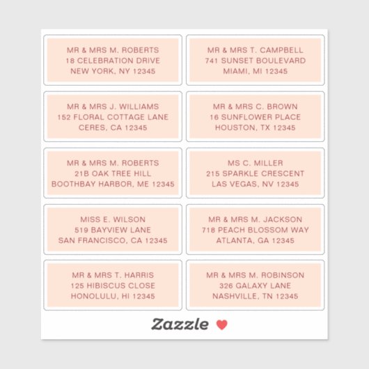 10 Naam persoonlijke gast Adres Weddenschap partij Sticker (Vel)